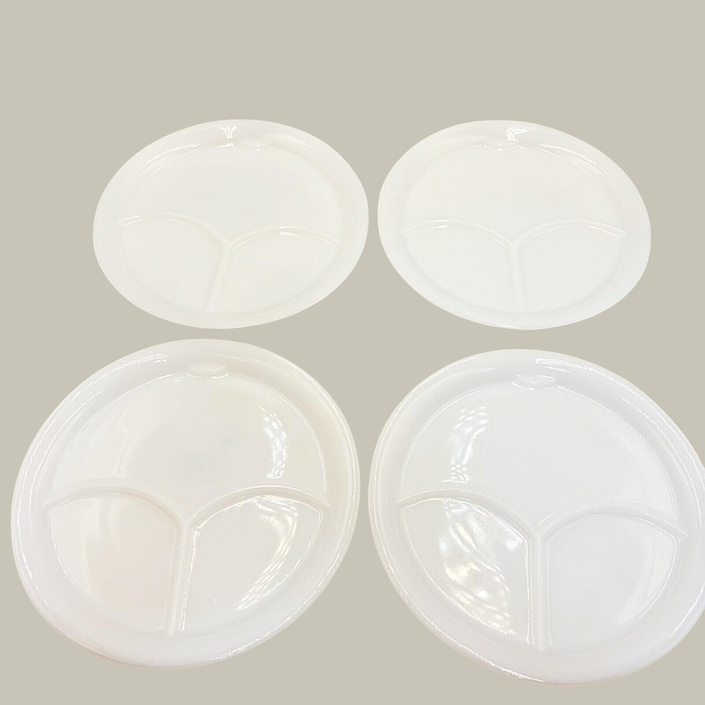 4 VTG Fire King 3 Compartment Divided Grill Plate w/ Stacking Tabs USA Oven Ware - Picture 3 of 9